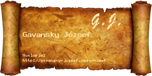 Gavansky József névjegykártya