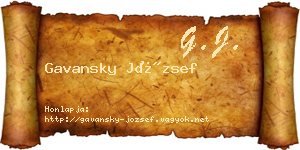 Gavansky József névjegykártya