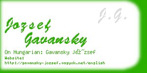 jozsef gavansky business card